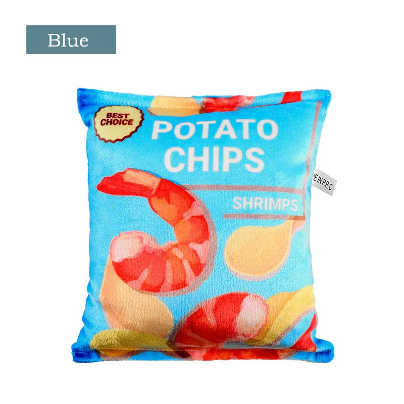 Funny Dog Toys - Crisps Plush Filled Squeaky Chew Toy, Bite-resistant with Sounding Paper for Small & Medium Pets - Image 5
